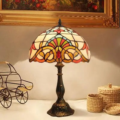 Skanto | Tiffany Bureau Lamp | LED E27 | Kleurvol Handgemaakt Glas