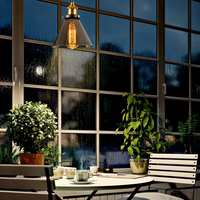 Getint glazen hanglamp met messing fitting