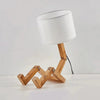 TechnoWood Robot Bureaulamp | Creatief houten leeslampje voor thuis & op kantoor