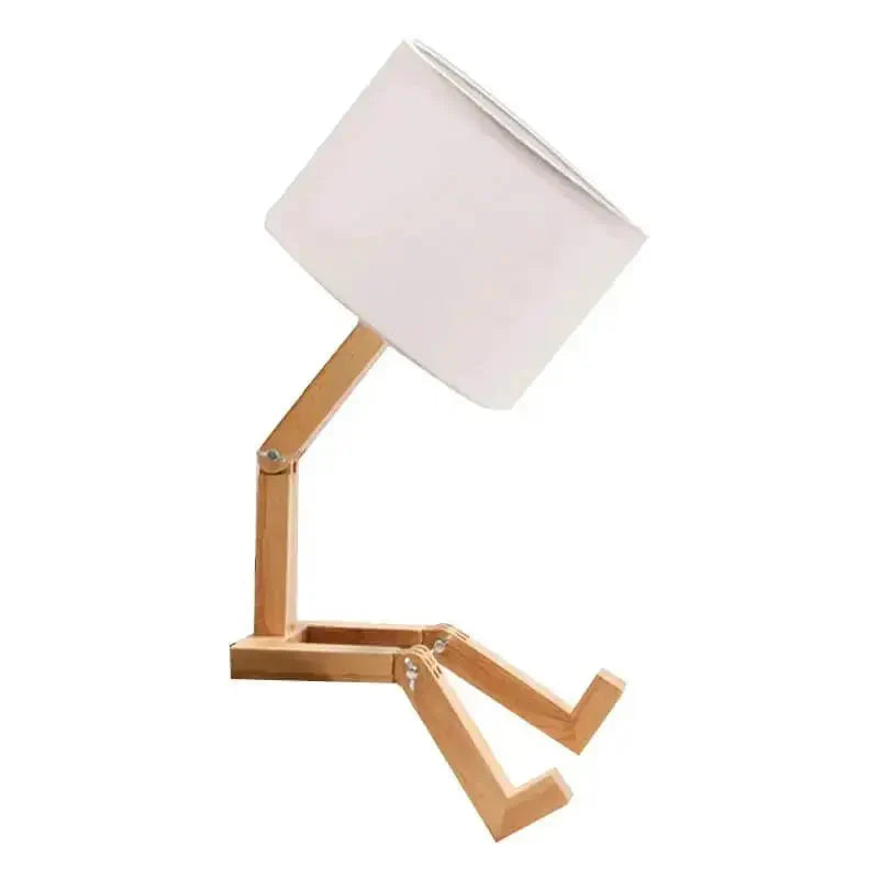 TechnoWood Robot Bureaulamp | Creatief houten leeslampje voor thuis & op kantoor