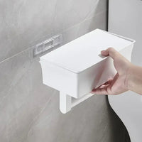 Toiletpapierhouder | Wandhouder met opbergruimte | Boorvrij met box | Rolluxe