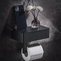 Toiletpapierhouder | Wandhouder met opbergruimte | Boorvrij met box | Rolluxe