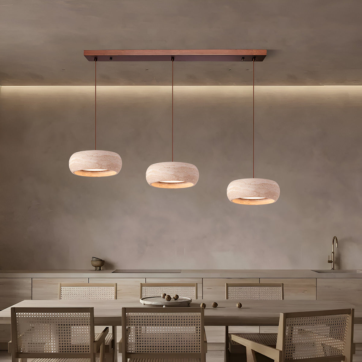 Wabi Sabi Stijl Travertijn Steen Hanglamp