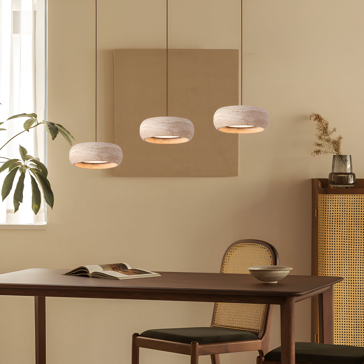 Wabi Sabi Stijl Travertijn Steen Hanglamp