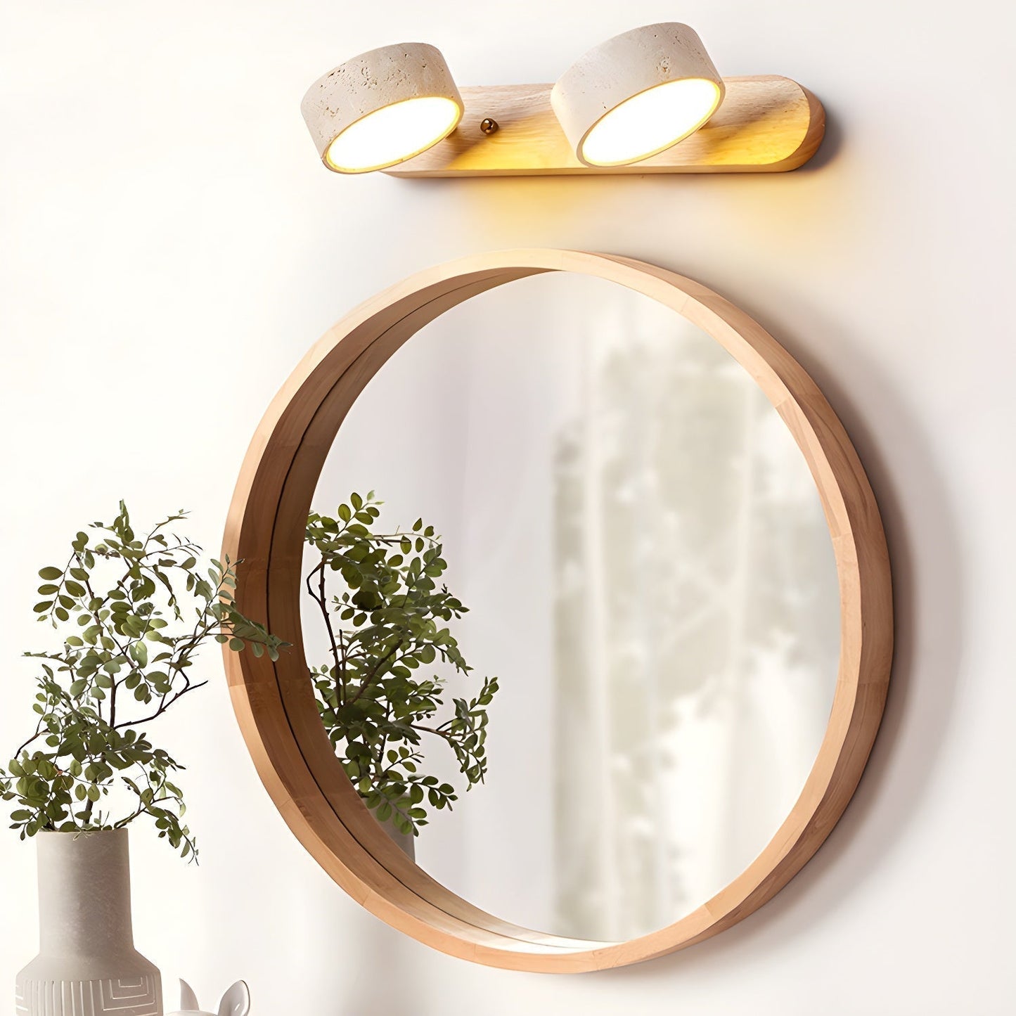 Tuelo Wandlamp Binnen in Neutraal Travertin