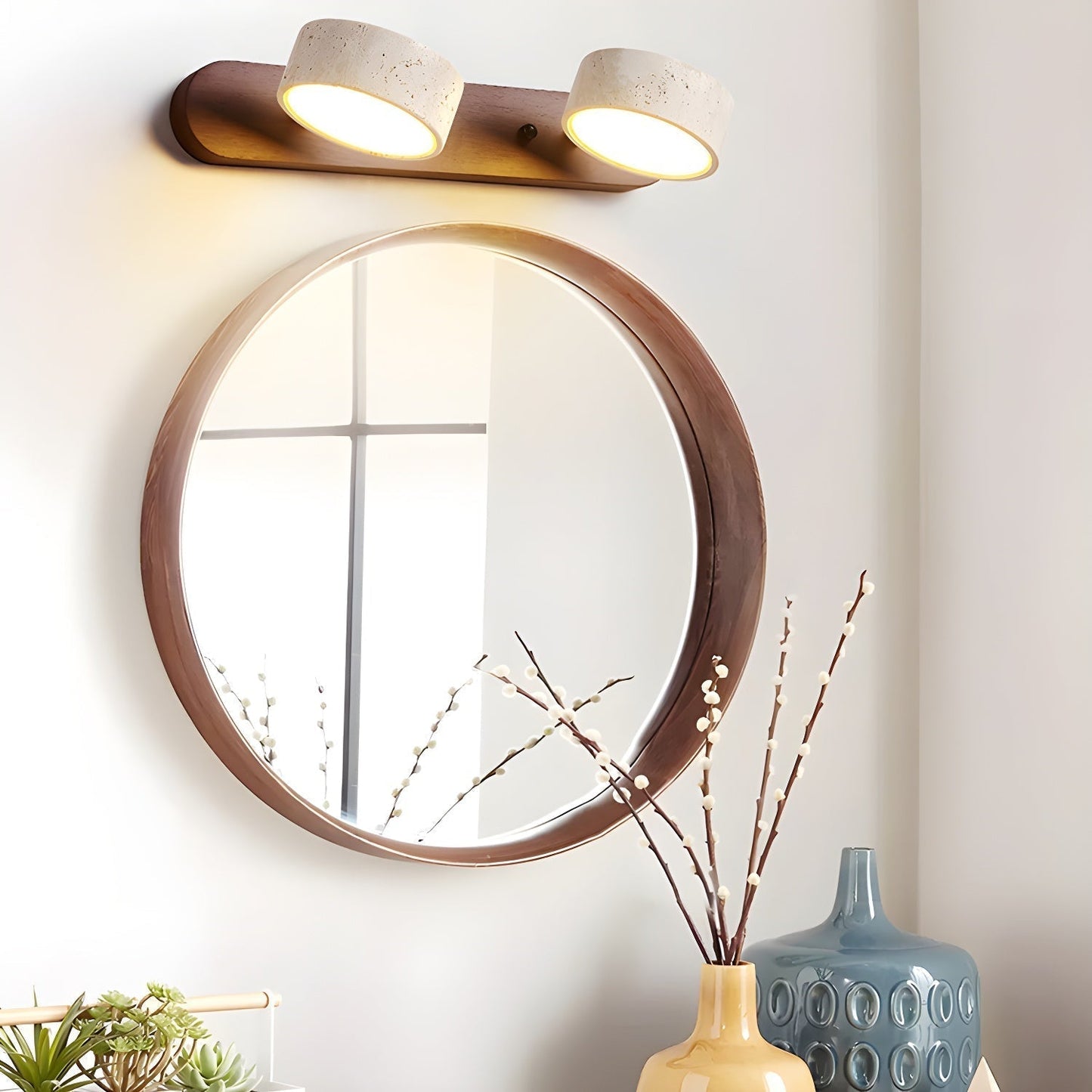 Tuelo Wandlamp Binnen in Neutraal Travertin