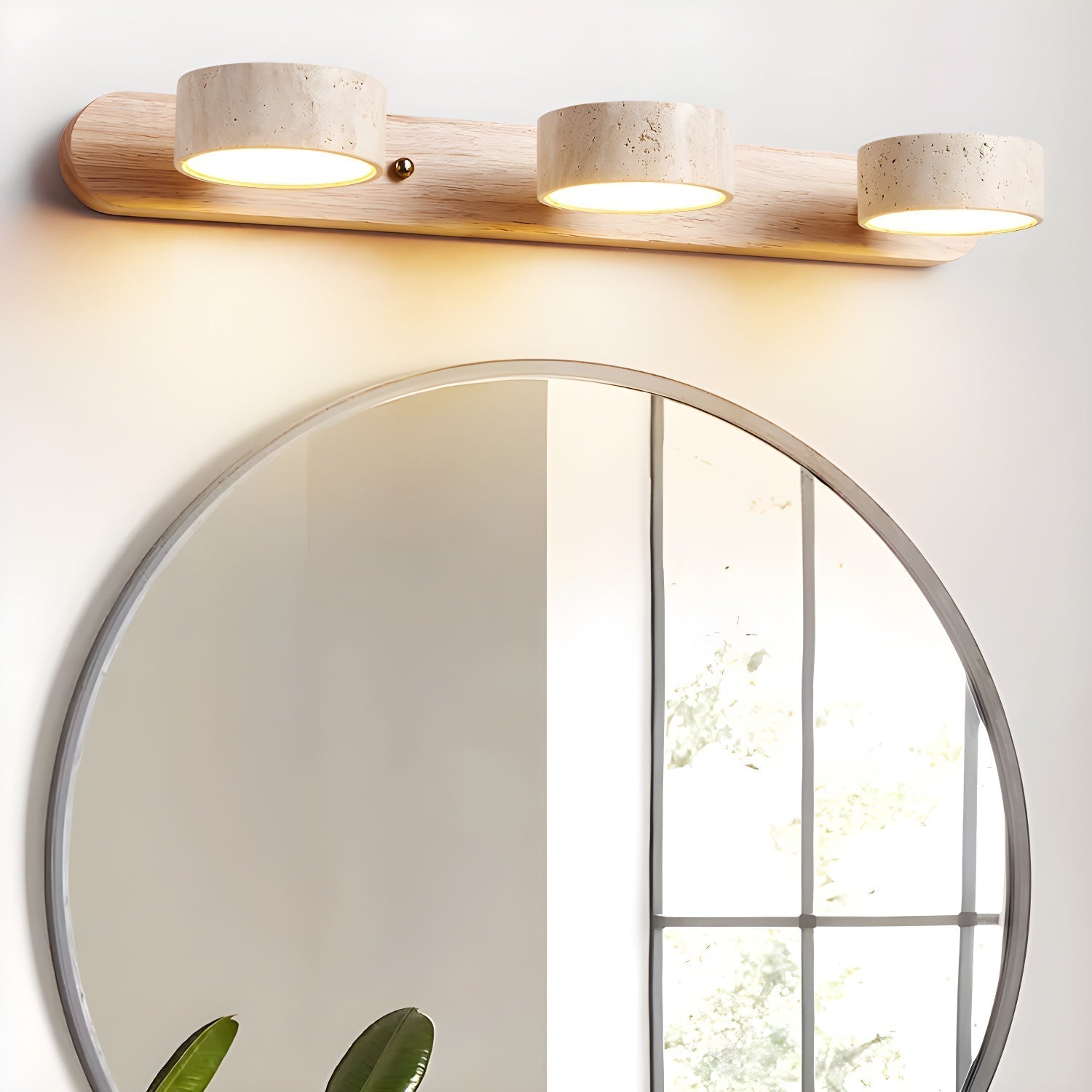 Voloreth Minimalistische Wandlamp in Travertin