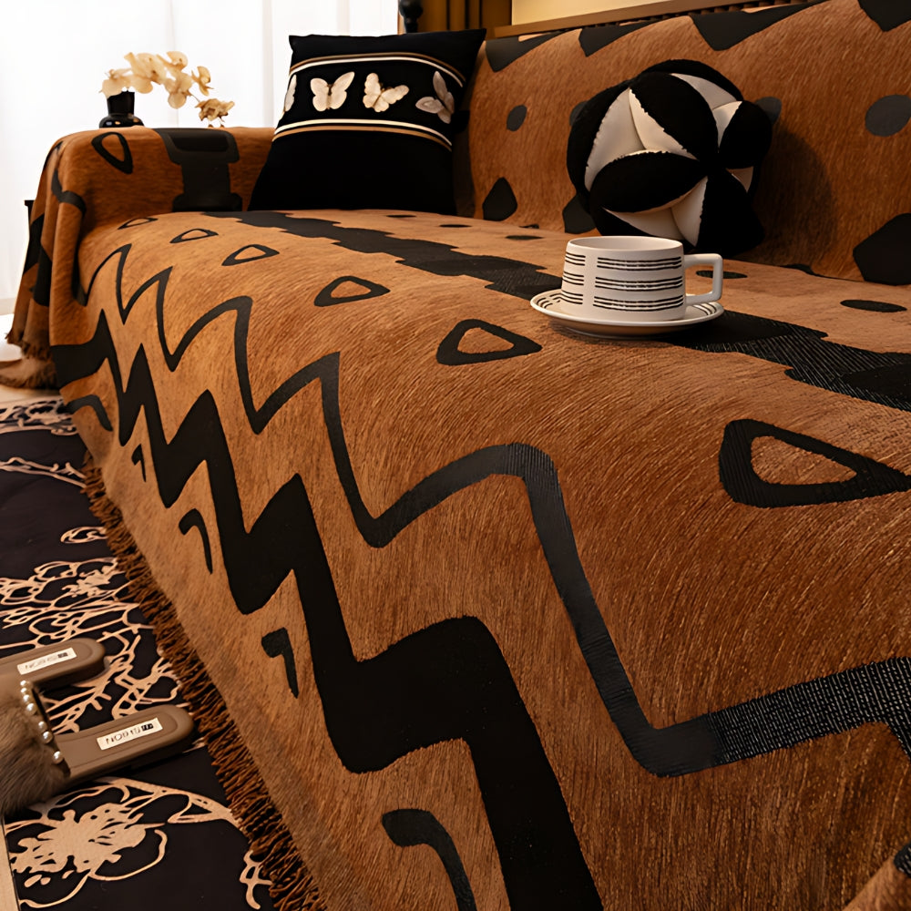 Tribal Geometrische Chenille Sofa Cover