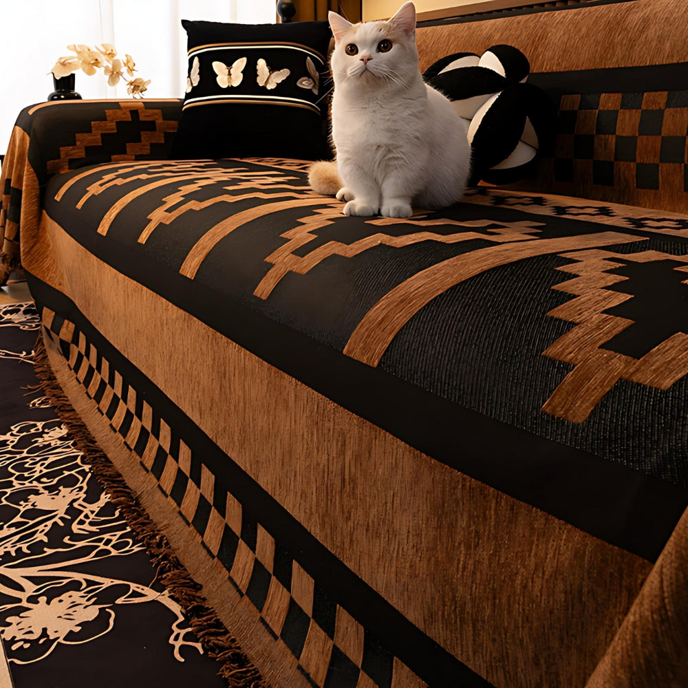 Tribal Geometrische Chenille Sofa Cover