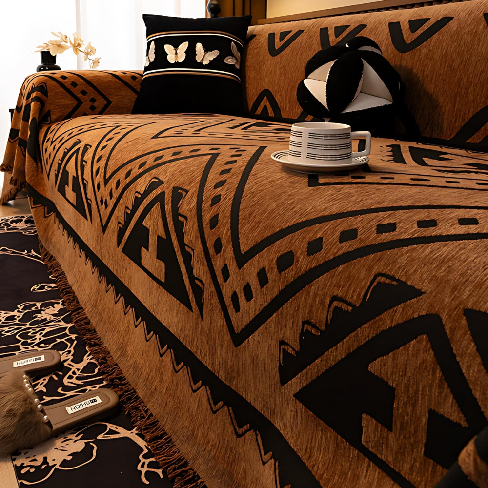 Tribal Geometrische Chenille Sofa Cover