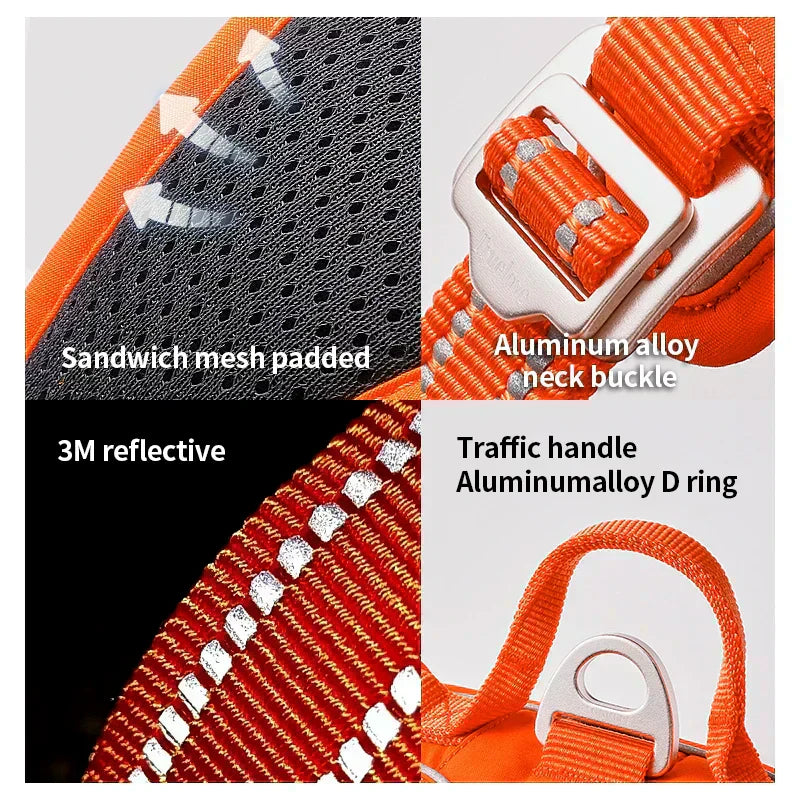 AstraPaw Nylon Harnas Voor Honden Met Reflecterende Bandjes, No-Pull, Voor Alle Maten