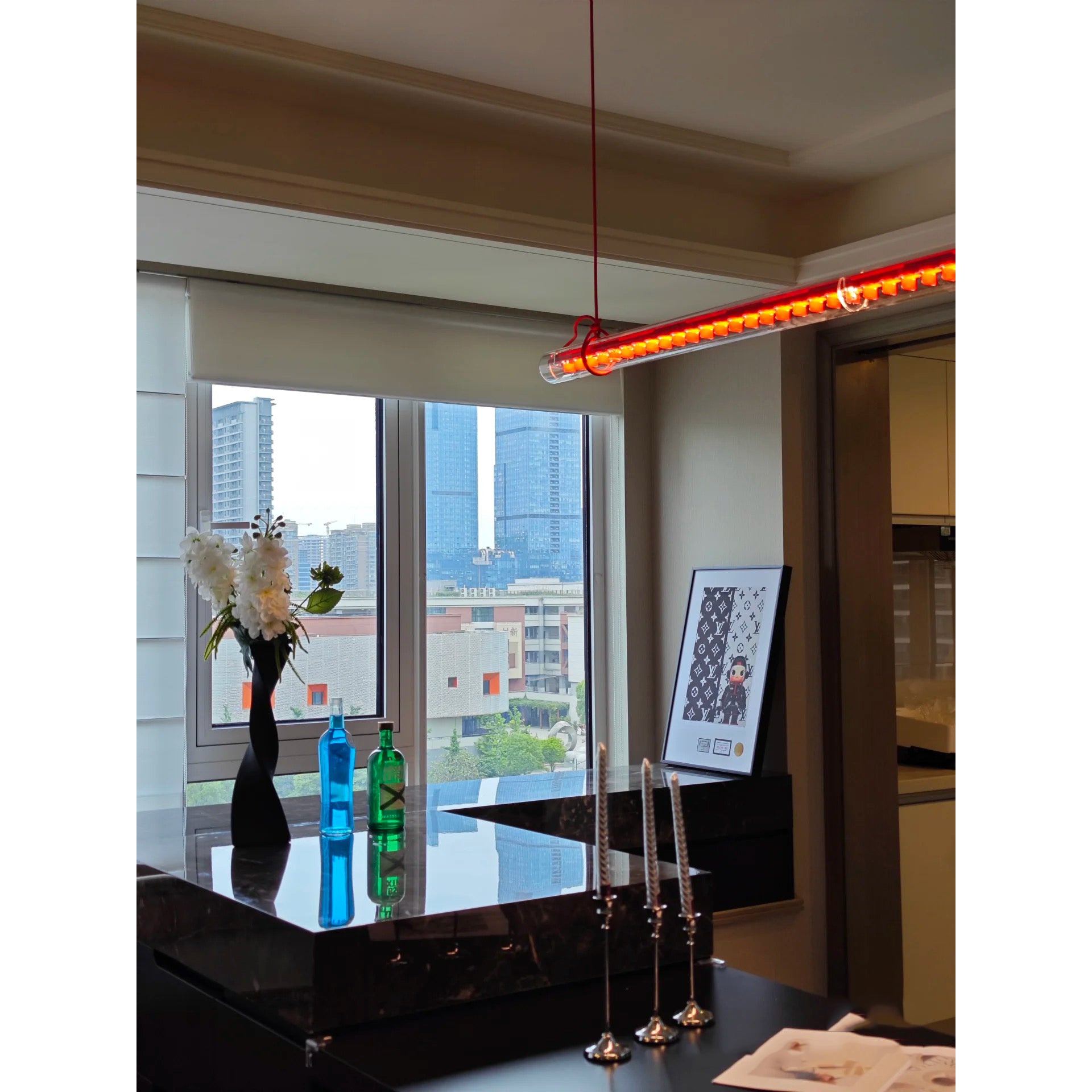 Cata Moderne Minimalisme Lineair LED Glas Licht Hanglamp
