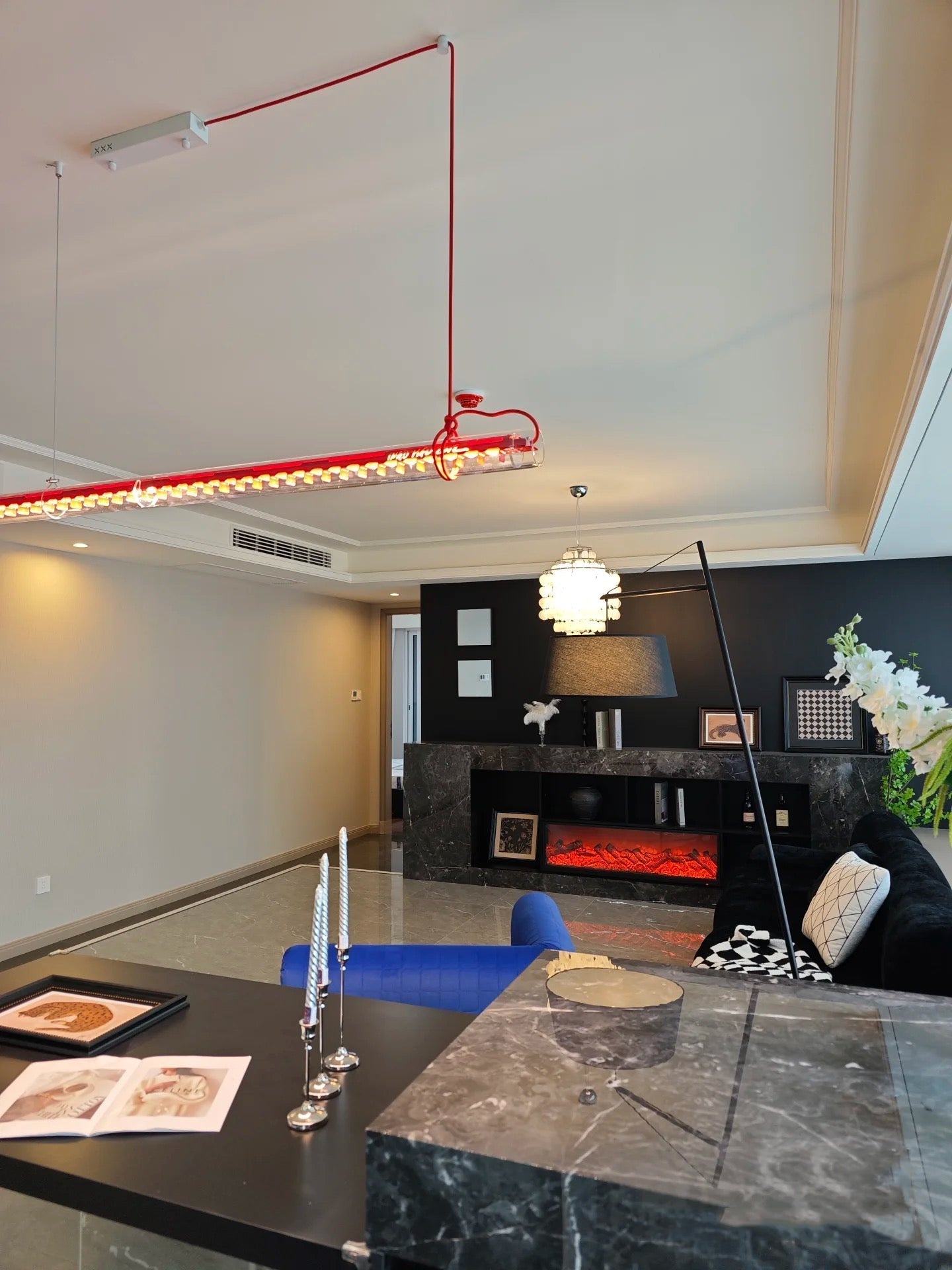 Cata Moderne Minimalisme Lineair LED Glas Licht Hanglamp