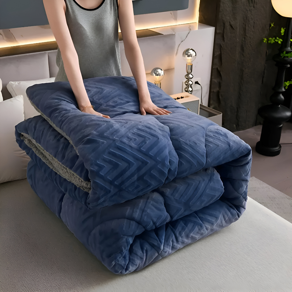 Ultra Fluff Dekbed - Machinewasbaar Dubbelzijdig Pluche Dekbed voor Alle Seizoenen - Stijlvol Fleece Dekbed