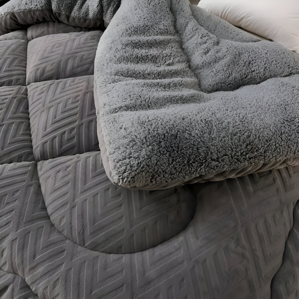 Ultra Fluff Dekbed - Machinewasbaar Dubbelzijdig Pluche Dekbed voor Alle Seizoenen - Stijlvol Fleece Dekbed