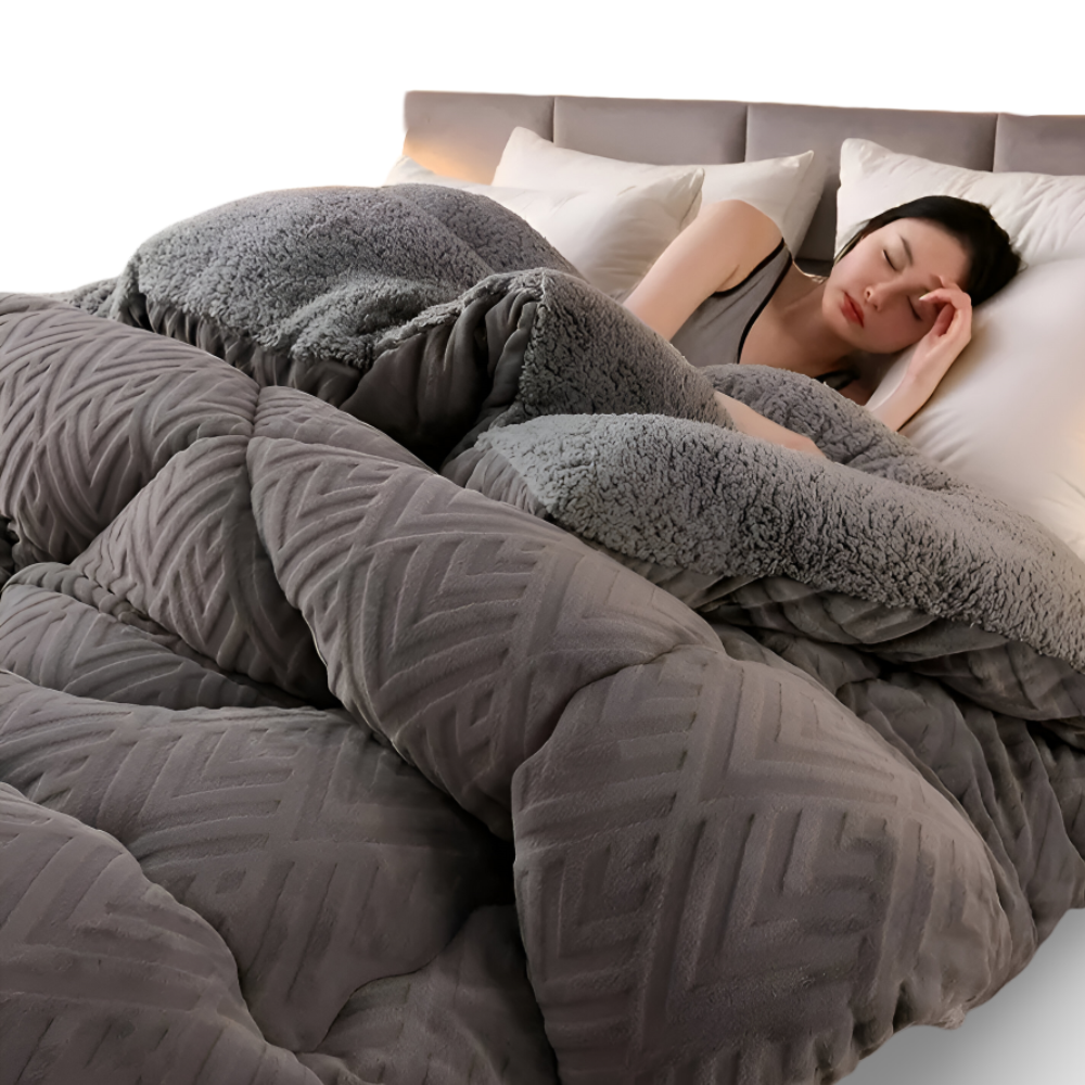Ultra Fluff Dekbed - Machinewasbaar Dubbelzijdig Pluche Dekbed voor Alle Seizoenen - Stijlvol Fleece Dekbed