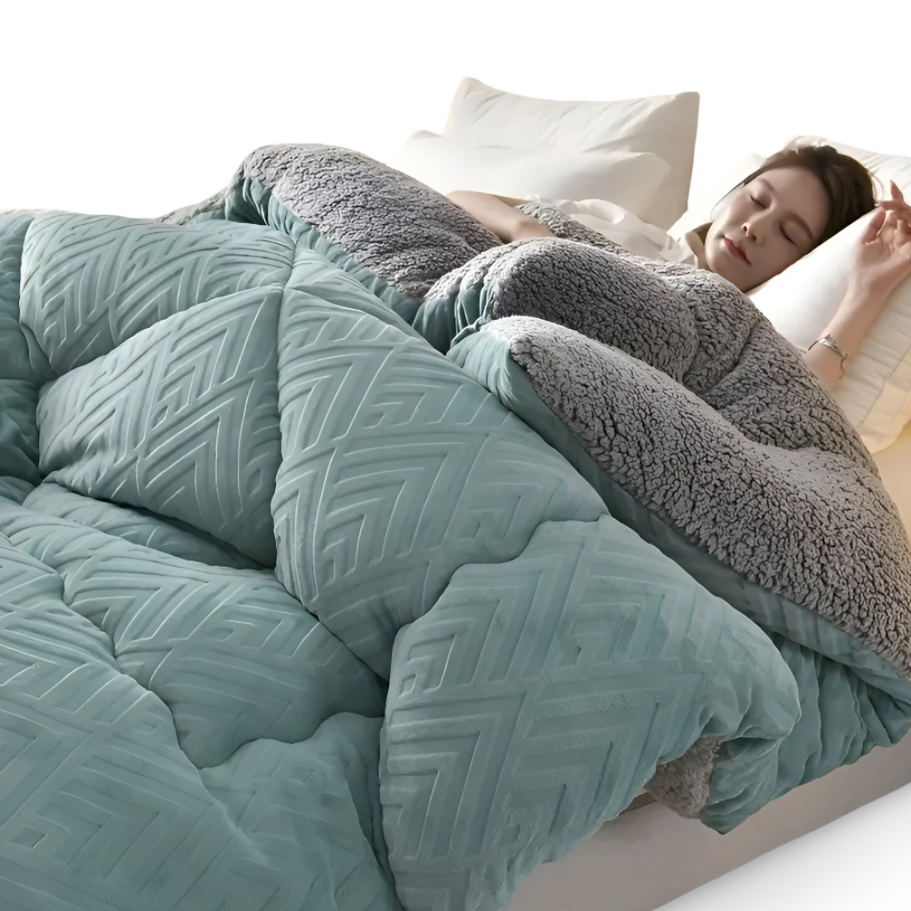 Ultra Fluff Dekbed - Machinewasbaar Dubbelzijdig Pluche Dekbed voor Alle Seizoenen - Stijlvol Fleece Dekbed