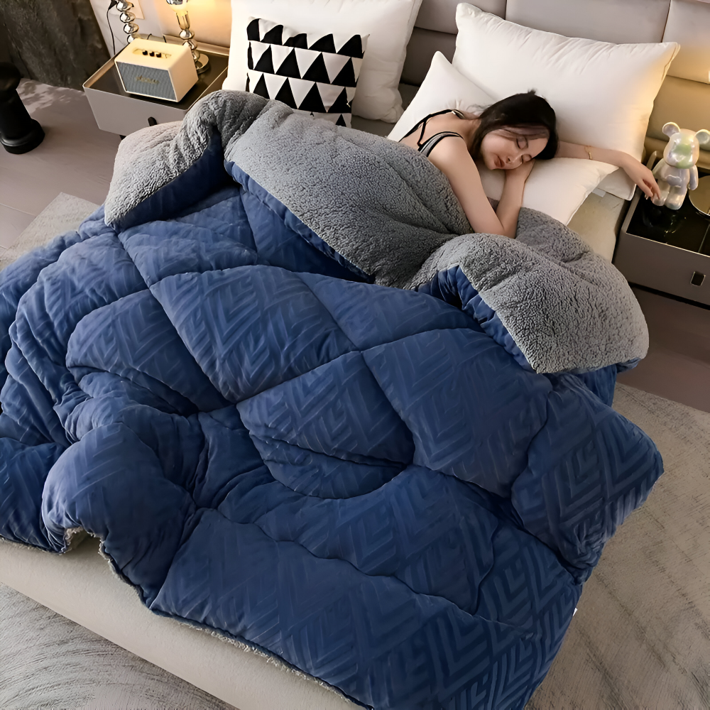 Ultra Fluff Dekbed - Machinewasbaar Dubbelzijdig Pluche Dekbed voor Alle Seizoenen - Stijlvol Fleece Dekbed