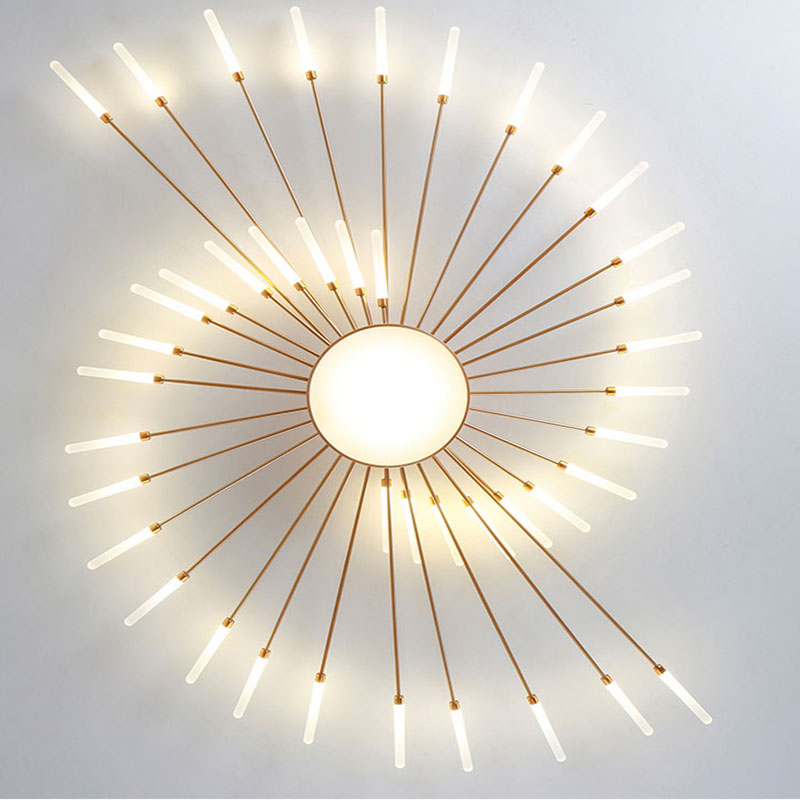 Wesley Plafondlamp Vuurwerk Lineair Modern Zwart/Goud