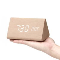 WOODSENSE – LED-houten klok met spraakbediening voor stijlvolle tijdsaanduiding
