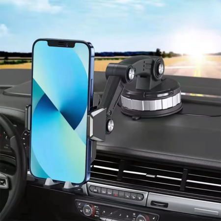 FlexMount Smartphonehouder Auto | Sterke Zuignap | 360° Draaiend | Eenvoudige Eenhandbediening