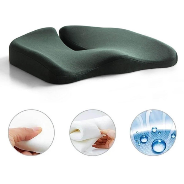 Skanto | ErgoRelief Zitkussen – Ergonomisch Geheugenschuim Kussen voor Rug en Staartbeen