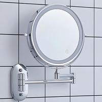 LED Vergrotende Spiegel | Oplaadbaar | Cosmetica & Bad | Chroom Zilver