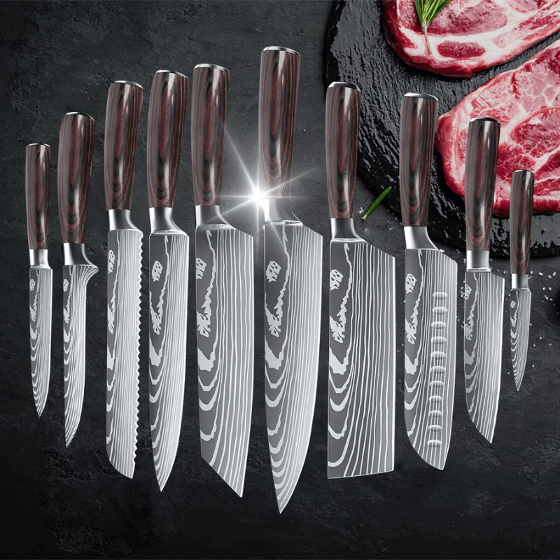Set van professionele kwaliteit chef-koks messen met elegant design