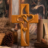 EternalBond | Uniek houten kruis voor blijvende liefde en spirituele harmonie