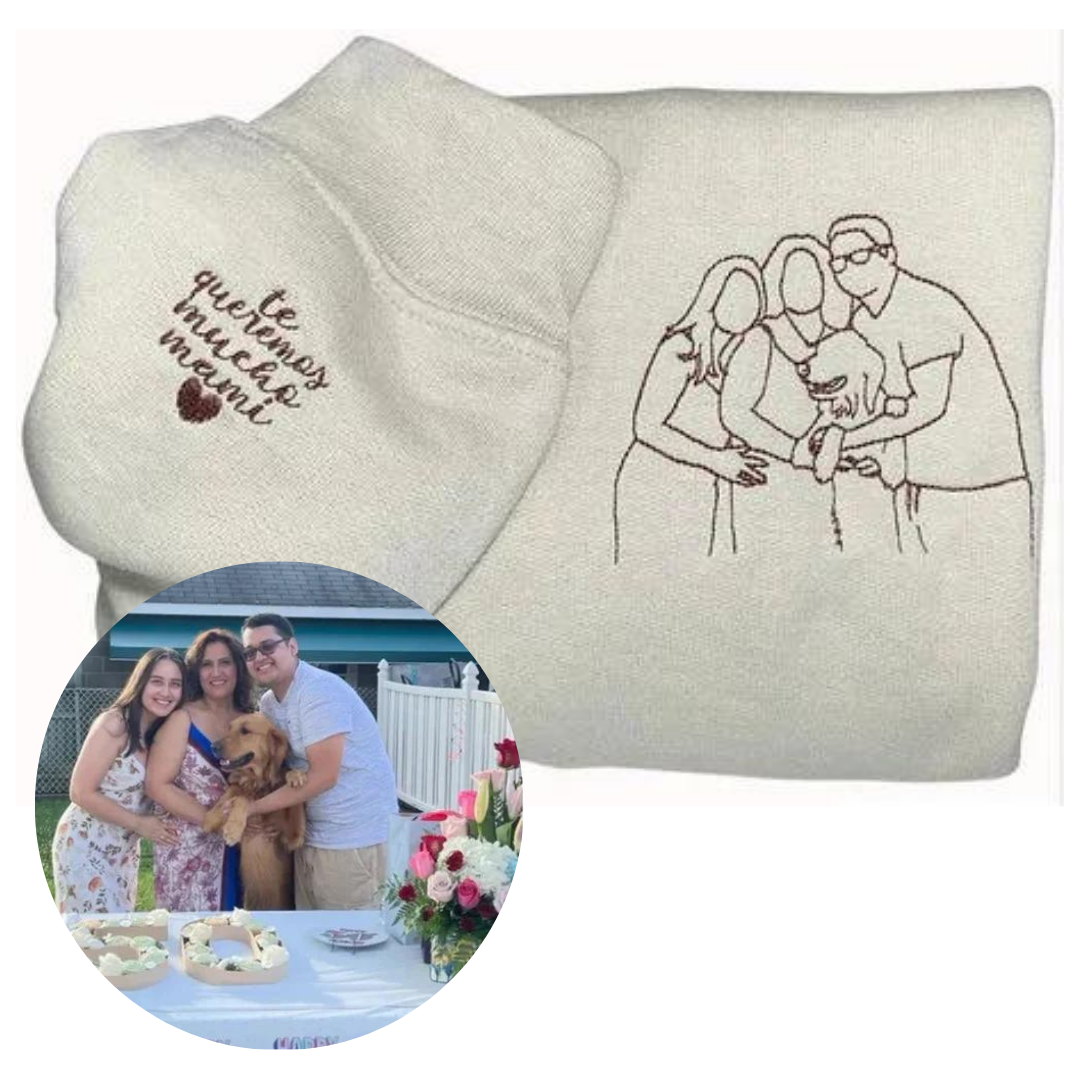 Moederdagcadeau | SketchThread | Maak van je fotoherinneringen een stijlvol, draagbaar kunstwerk dat jouw verhaal vertelt