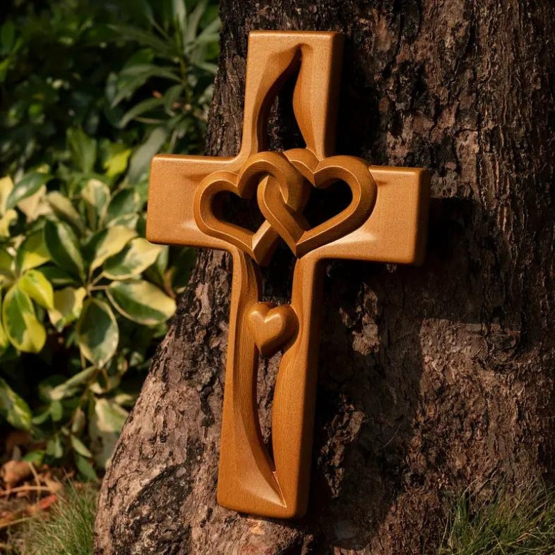 EternalBond | Uniek houten kruis voor blijvende liefde en spirituele harmonie