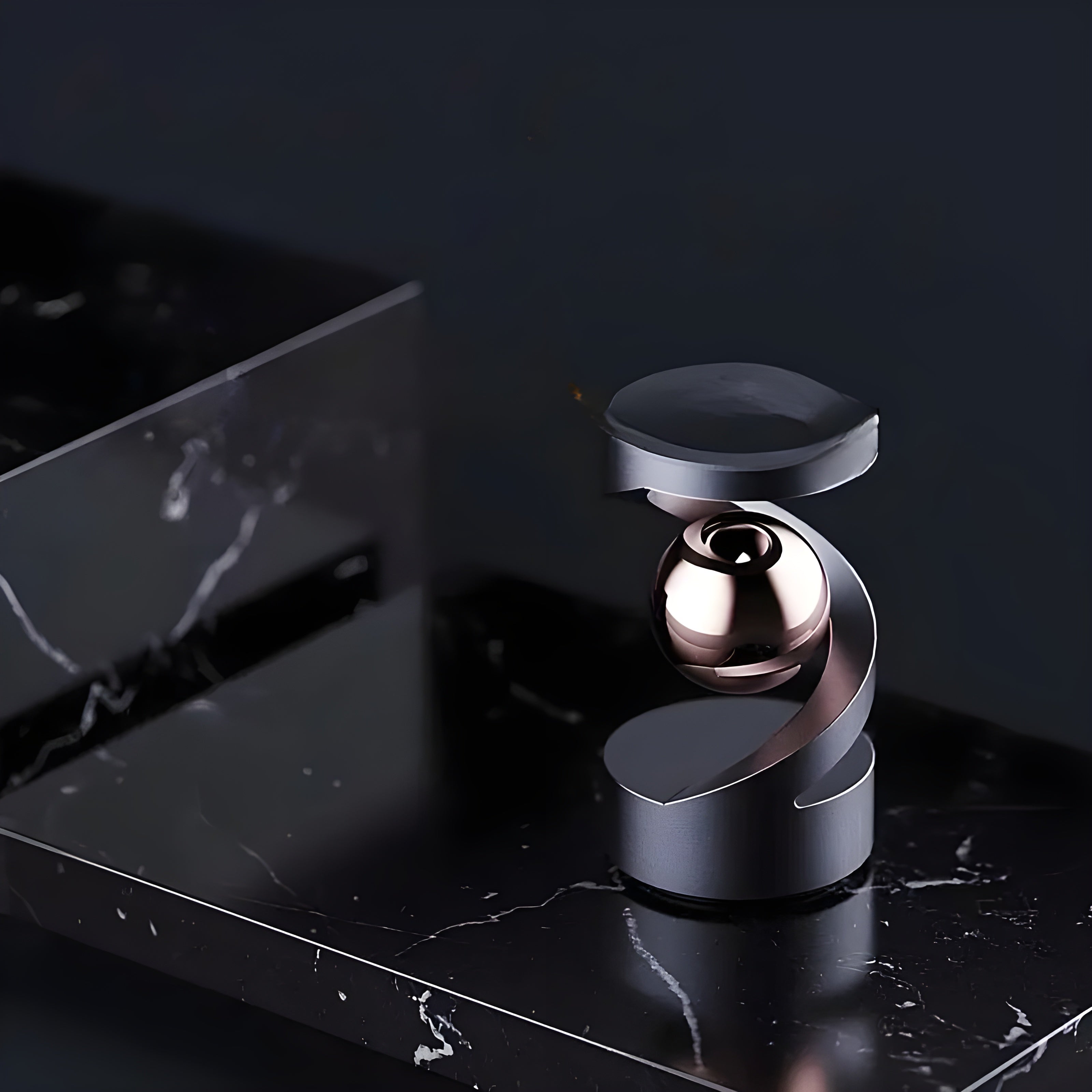 FidgetOrbit – Bureauaccessoire met zwevend gyroscoop voor ontspanning en moderne inrichting