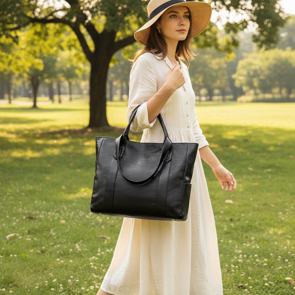VINTARIS – Elegante Leren Schoudertas met Retro-Touch en Gladde Oppervlakte