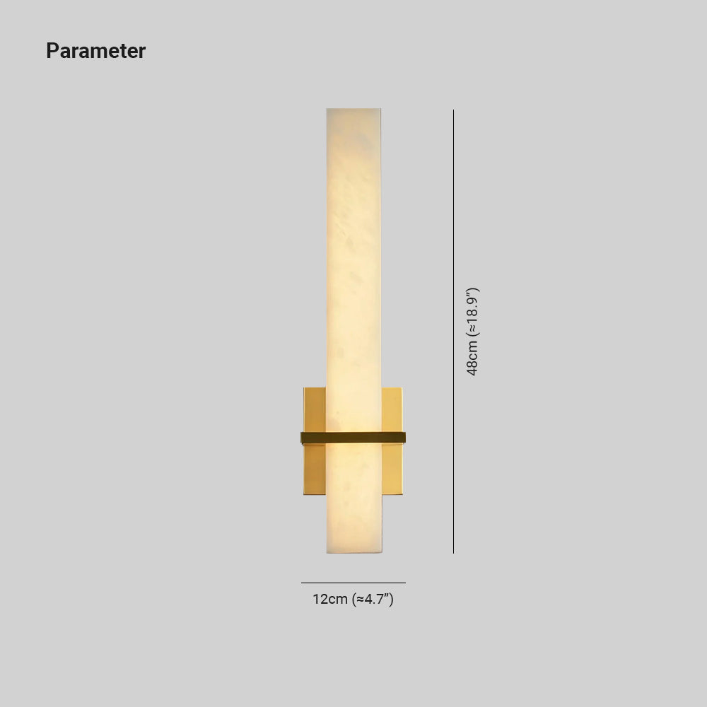Ritta Wandlamp Witte Alabaster Messing Modern Cuboid
