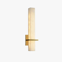 Ritta Wandlamp Witte Alabaster Messing Modern Cuboid