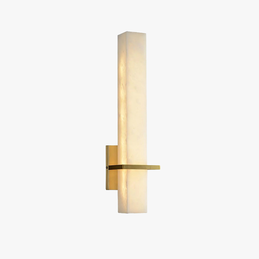 Ritta Wandlamp Witte Alabaster Messing Modern Cuboid