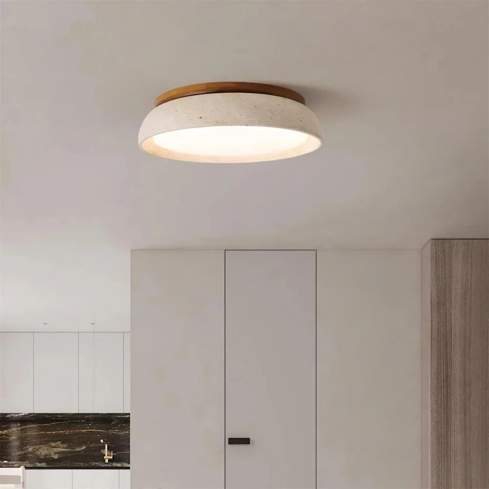 Veliana Wabi-Sabi Ronde Travertine Plafondlamp