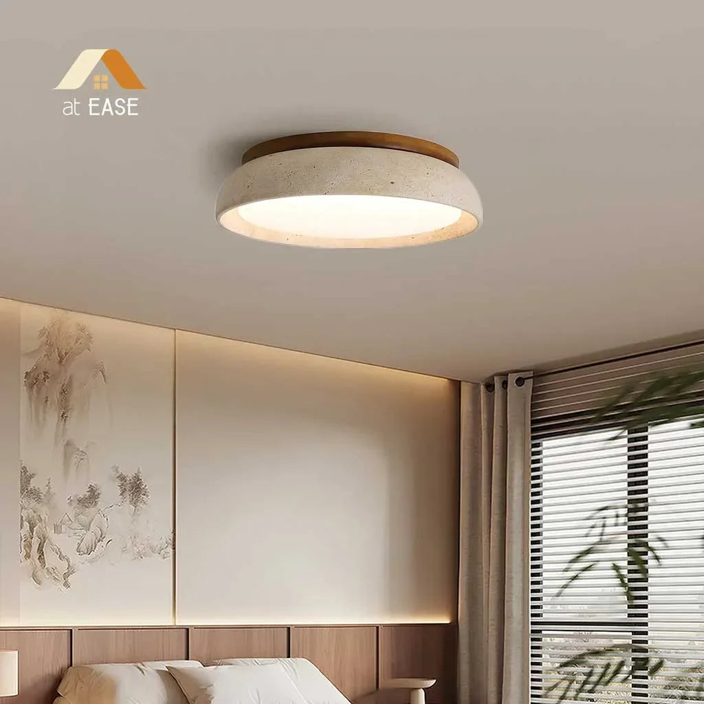 Veliana Wabi-Sabi Ronde Travertine Plafondlamp