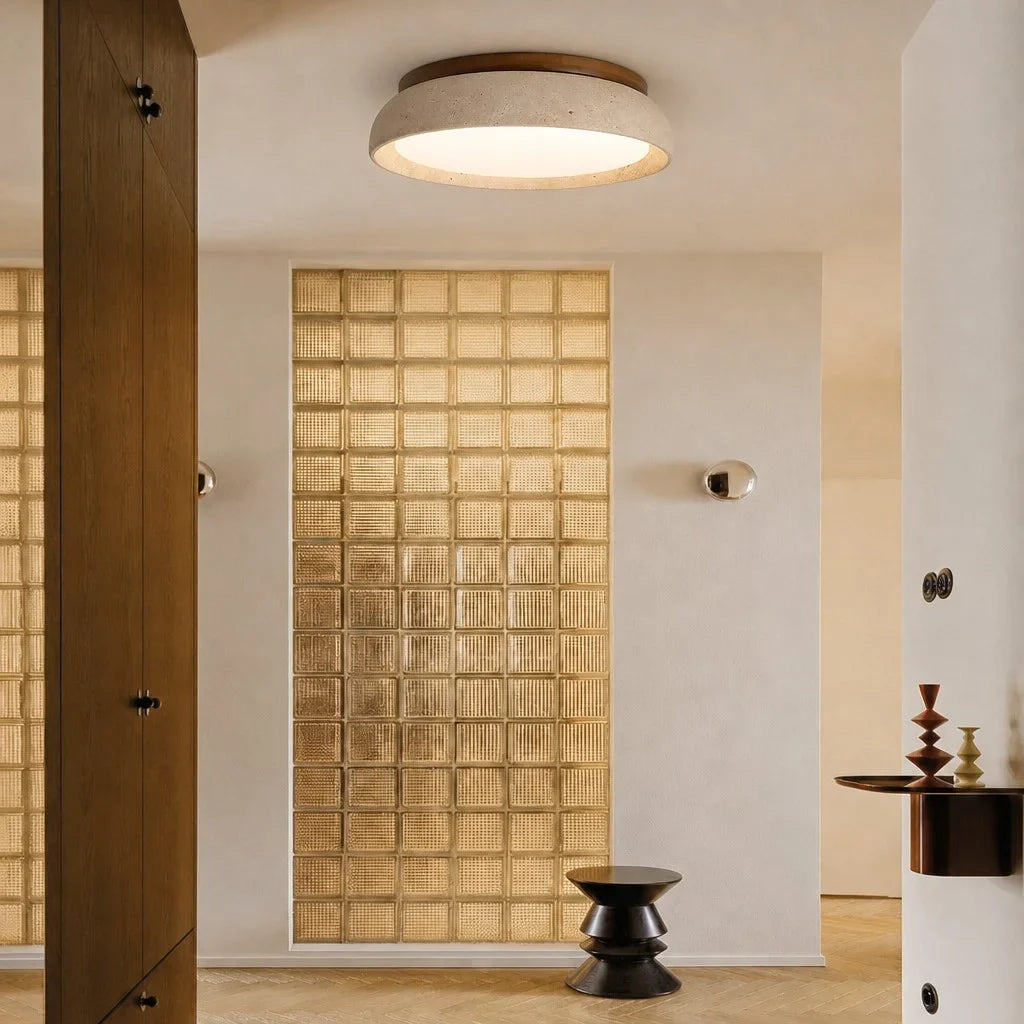 Veliana Wabi-Sabi Ronde Travertine Plafondlamp