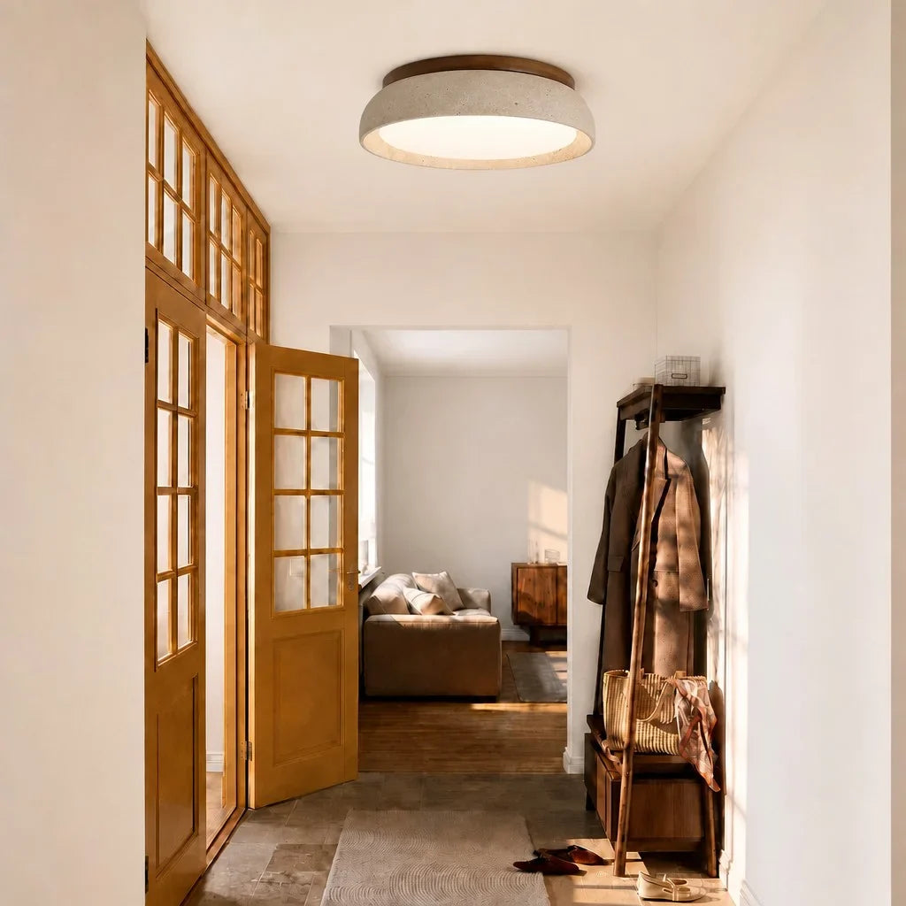 Veliana Wabi-Sabi Ronde Travertine Plafondlamp