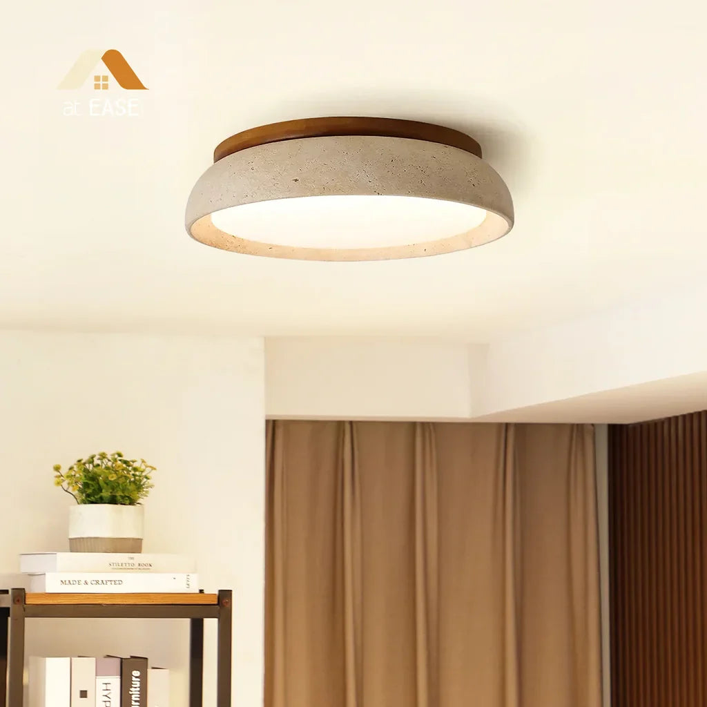Veliana Wabi-Sabi Ronde Travertine Plafondlamp