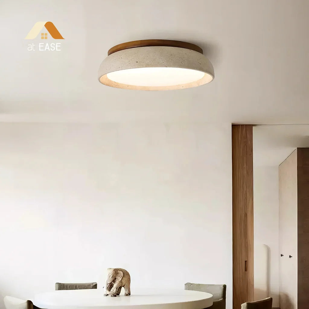 Veliana Wabi-Sabi Ronde Travertine Plafondlamp