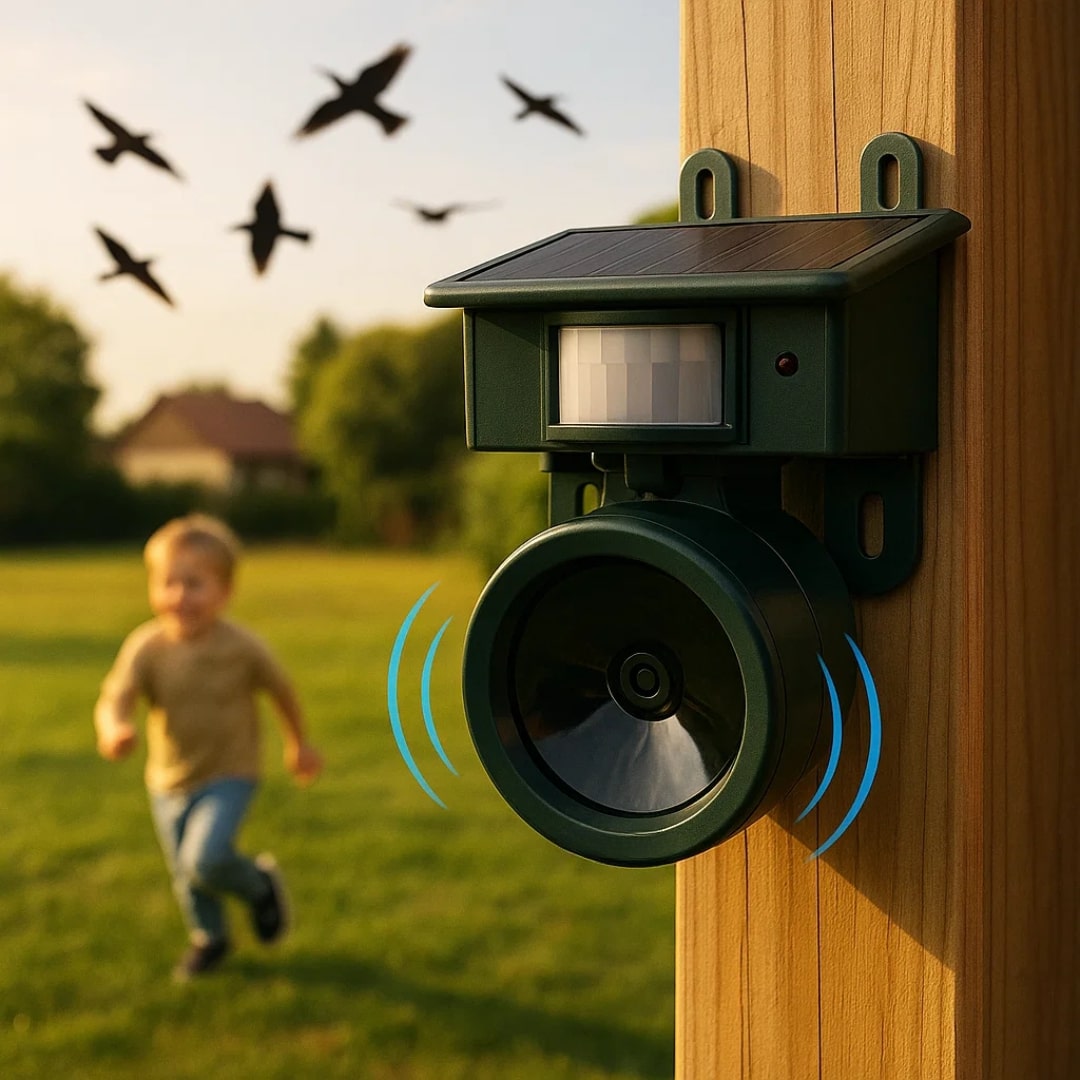 Vogelwering | Zonne-energie Sensor | Dier vriendelijke Roofvogelgeluiden | Birdfend