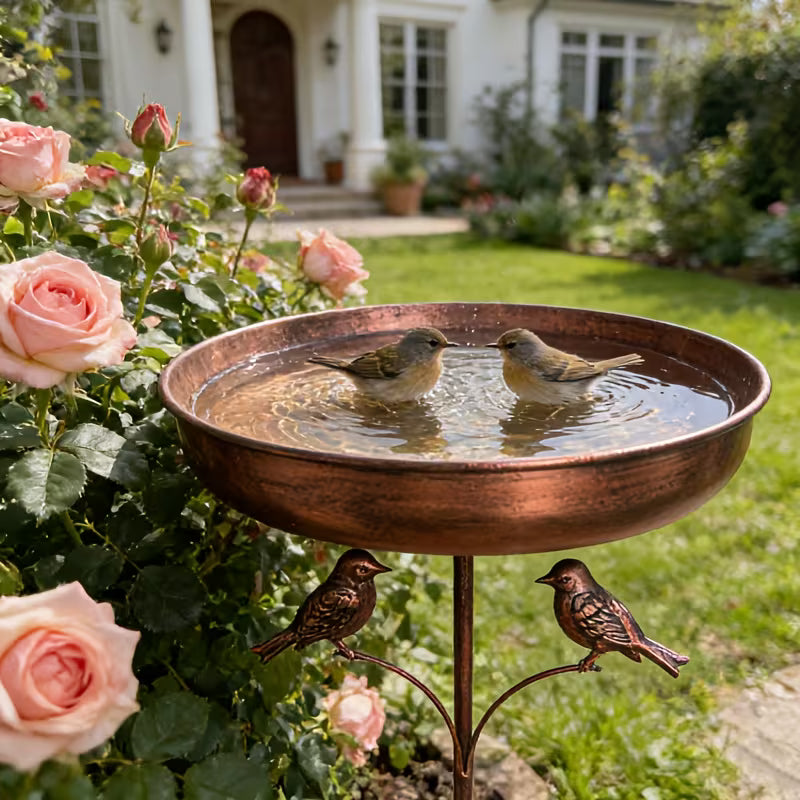 Vogelbad | Met Standaard | Robuuste Metalen Kom | BirdHaven