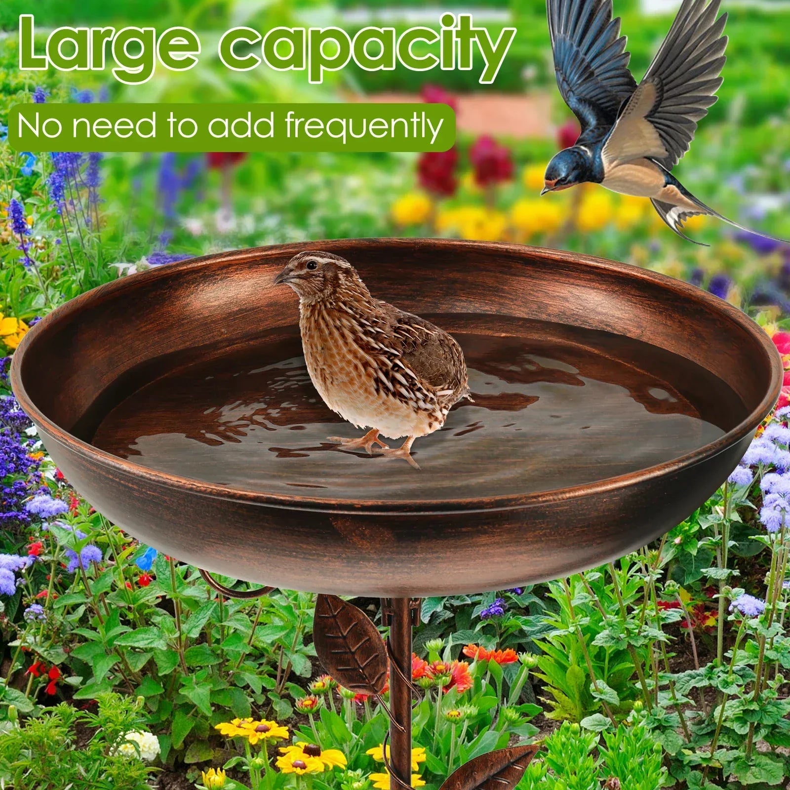 Vogelbad | Met Standaard | Robuuste Metalen Kom | BirdHaven