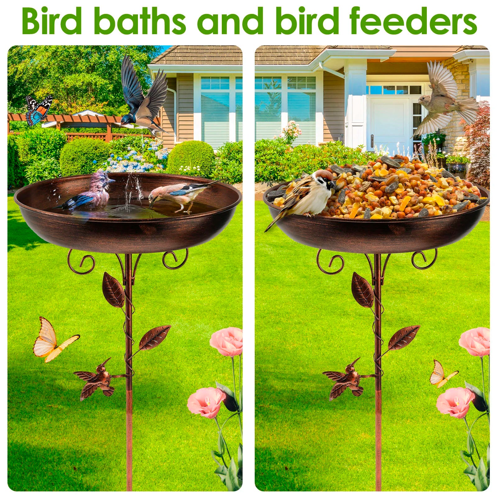Vogelbad | Met Standaard | Robuuste Metalen Kom | BirdHaven