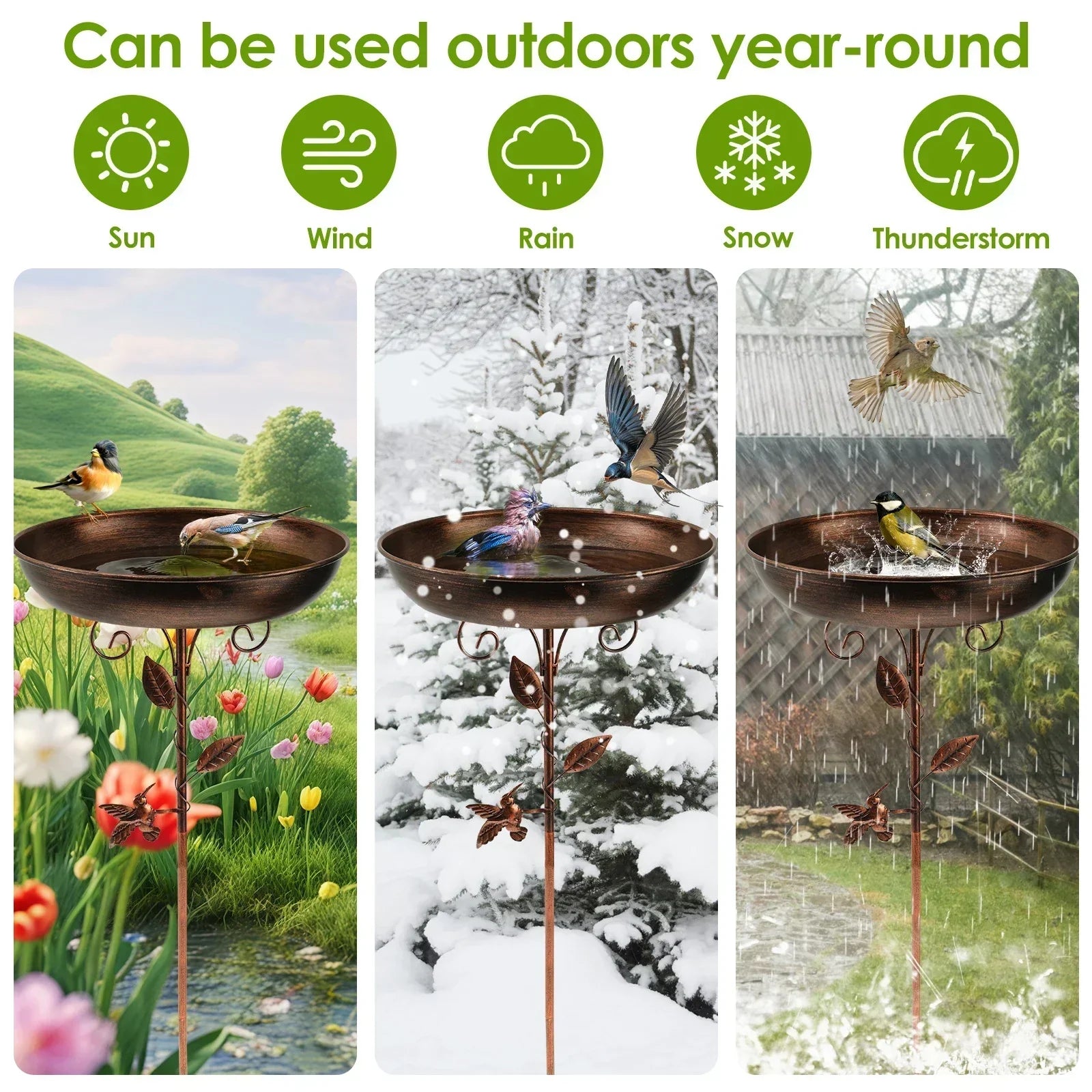Vogelbad | Met Standaard | Robuuste Metalen Kom | BirdHaven