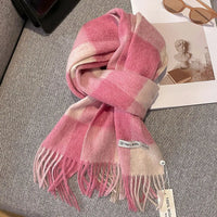 Merivelle Wol Sjaal Dames – Elegante Winter Sjaal van 100% Wol met Schaakbordpatroon
