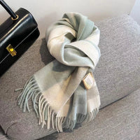 Merivelle Wol Sjaal Dames – Elegante Winter Sjaal van 100% Wol met Schaakbordpatroon