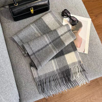 Merivelle Wol Sjaal Dames – Elegante Winter Sjaal van 100% Wol met Schaakbordpatroon